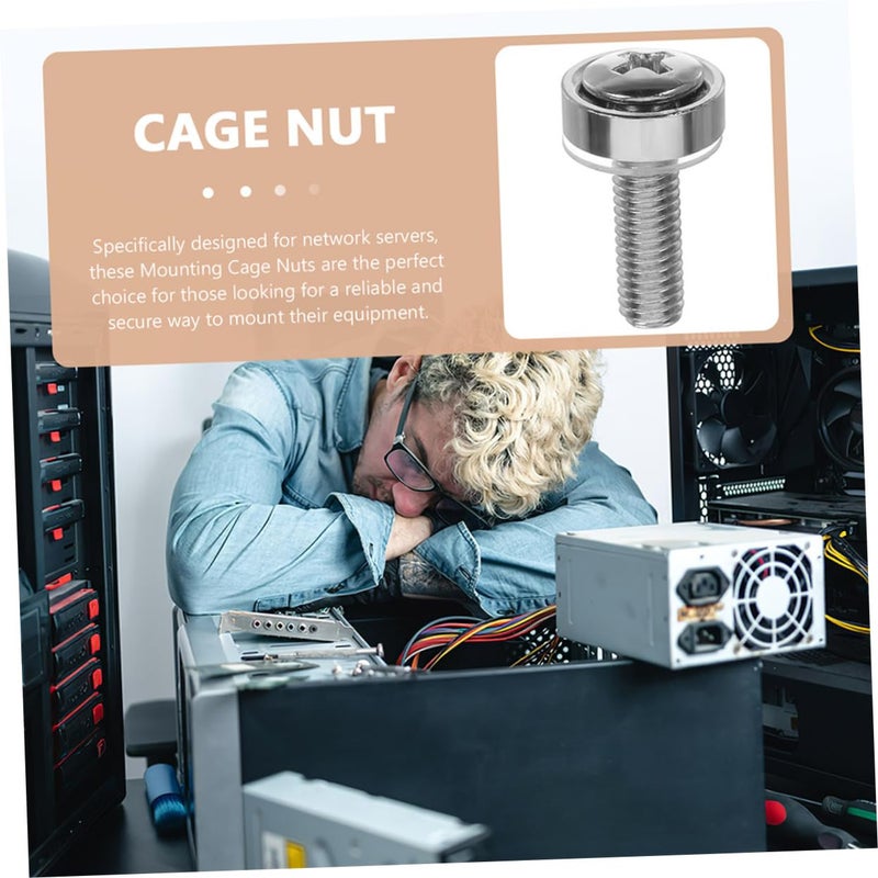 100pcs Stainless Steel Plated Cage Screws For Server Racks Cabinets Shelves Equipment - Image 3